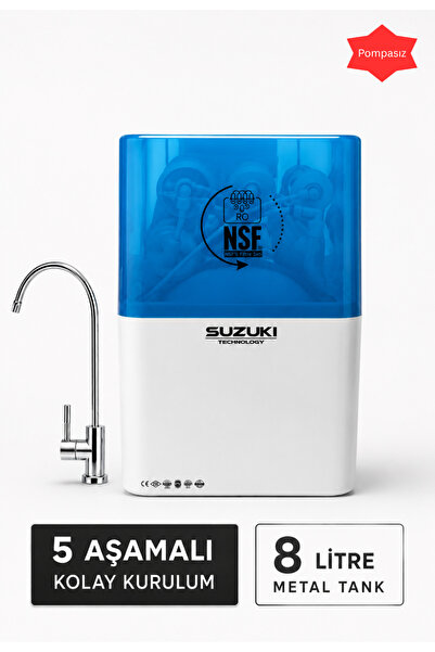 aquafit Suzuki Pompasız 5 aşamalı Nsf onaylı Su Arıtma Cihazı Tezgah Altı Ev ...