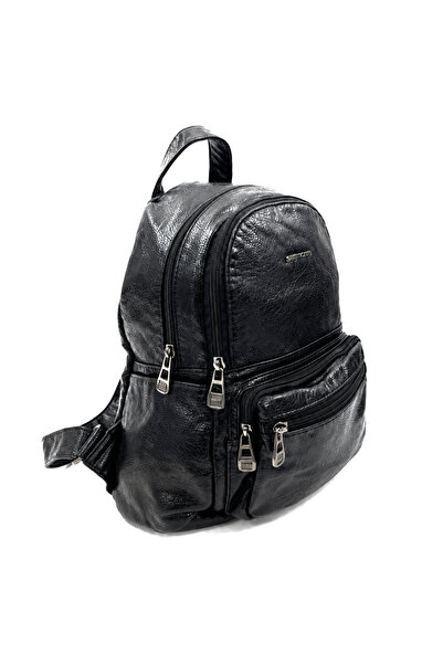 Sanmorris Multi-Compartment Washed Leather Soft Textured Women's Backpack Sch...