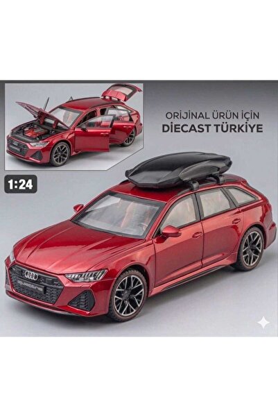 Z1 Home Auidi Rs6 Premium Maket Model Araba Kırmızı Renkli Koleksiyonluk