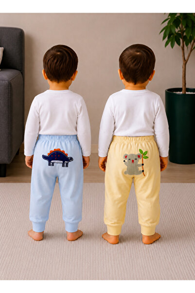 greenmoss %100 Pamuk Sevimli Popo Figürlü 2’li Pijama Altı