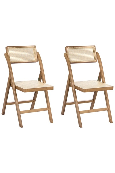 OEM Set de 2 scaune de masă pliabile Re-Bloom Modane, bambus/rattan PE, 45x54...