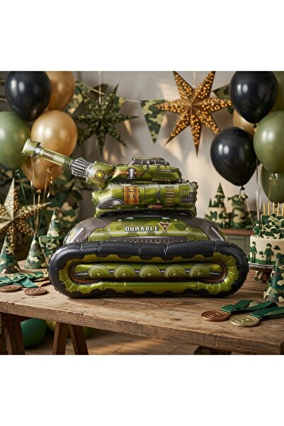 DODOMAR 4D Tank Foil Balloon 42X70 cm Birthday Party Decoration Military Them...