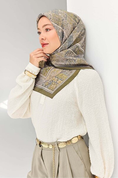 Silk Home Velora Scarf Ethnic Pattern Dark Green 90X90