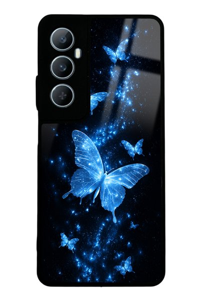 Spoyi Realme C65 Blue Galaxy Butterfly Design Glossy Phone Case