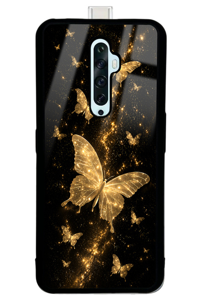 Spoyi Oppo Reno 2Z Yellow Galaxy Butterfly Tasarımlı Glossy Telefon Kılıfı