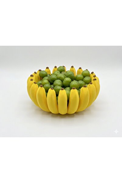 3Dikili design 24 cm Fruit Bowl and Presentation Bowl with Decorative Banana ...