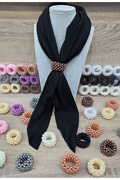 minelesarp Shawl and Scarf Buckle with Elastic Anti-Slip Feature and Pearl De...