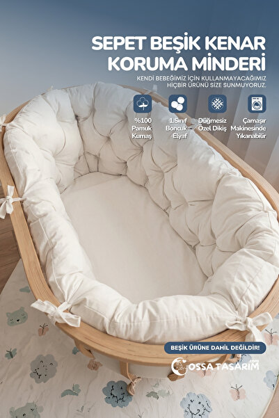 yasetex tasarım 100% Cotton Fabric Basket Edge Protection Cushion for Crib
