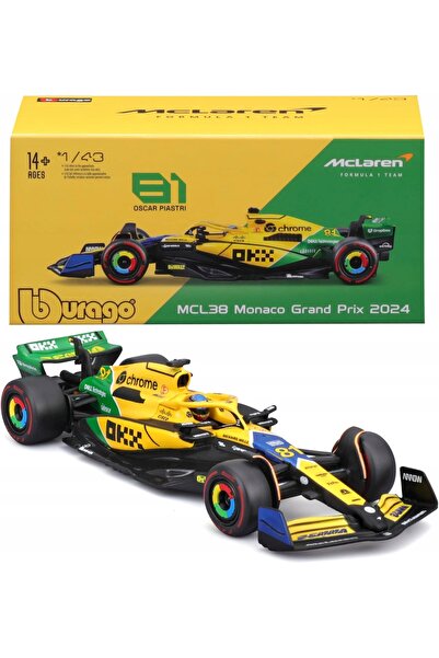 Bburago Junior BOLID F1 McLaren MCL38 Oscar Piastri GP Monaco 2024 SENNA 1:43...