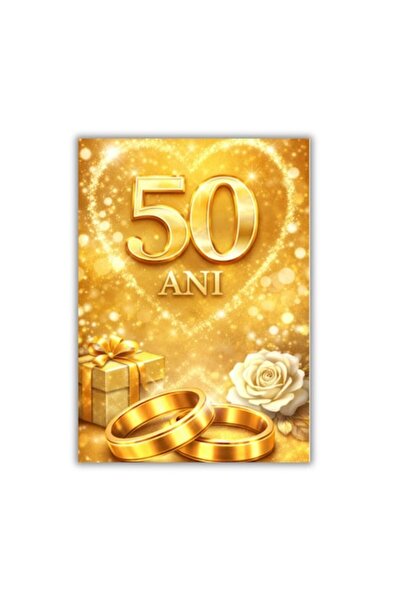 OEM Felicitare 13x18 cm cu plic, 50 de ani de căsătorie (Nunta de Aur)