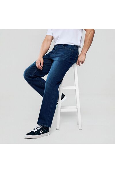 Giordano Men Straight Stretch Denim Indigo Jeans