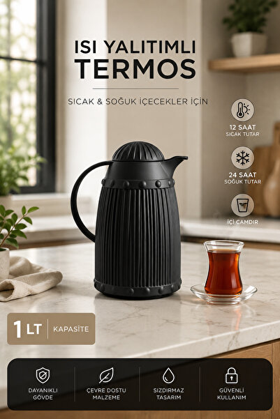 chic crazze 1 Liter Glass Insulated Thermos, Keeps Hot for 12 Hours and Cold ...