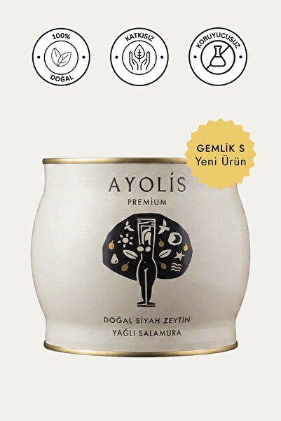 Ayolis Premium Gurme Yağlı Salamura Siyah Zeytin S 1700 g (Zeytinyağlı)