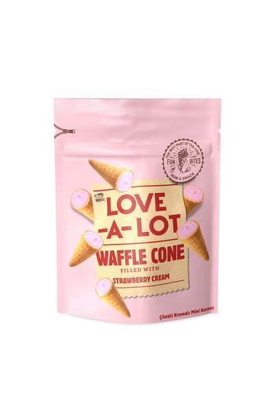 LOVE-A-LOT Çilekli Kremalı Mini Kornet 55 gr x 2 Adet
