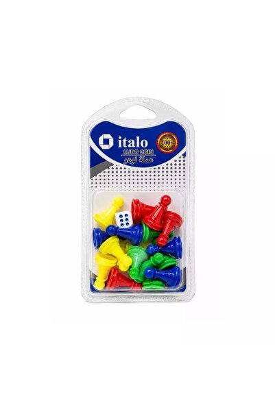 Italo مجموعة عملات ونرد بلاستيكية للعبة اللودو - متعددة الألوان