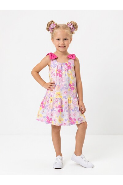 SeaBubbles Poplin Cotton Floral Girl's Dress