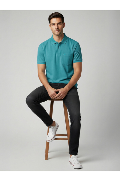FERVORO By Styli قميص FERVORO PLAIN POCKET POLO ذو ياقة بولو