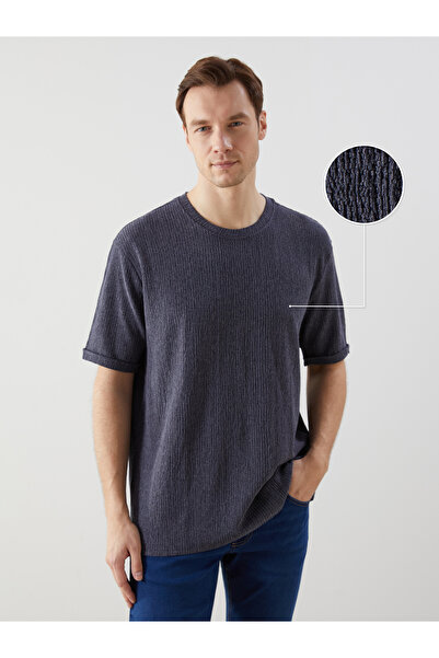 LC Waikiki Tricou texturat pentru bărbați cu guler rotund