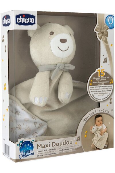Chicco Ursuleț de pluș cu păturică 47x40 MAXI DOUDOU bej