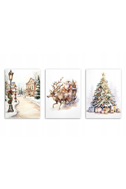 DecoWalls Set Tablouri Ren De Craciun, Deco Walls, Digital Print, Pentru Came...