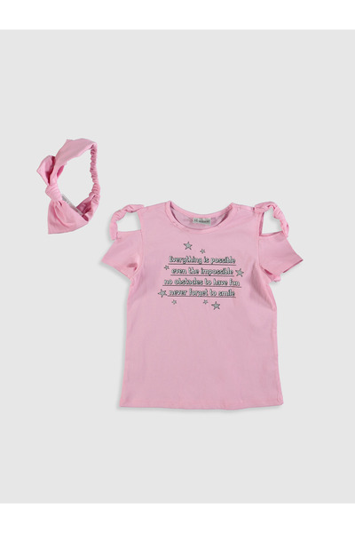 LC Waikiki Tricou și bentiță pentru fată cu mânecă scurtă cu decolteu