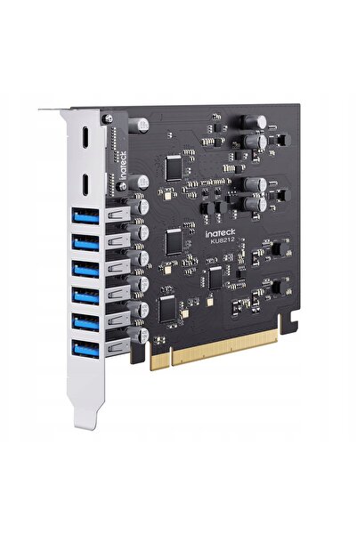 inateck Placă PCIe USB 3.2 G2, 2 porturi USB C, 6 porturi USB A 16 Gbps