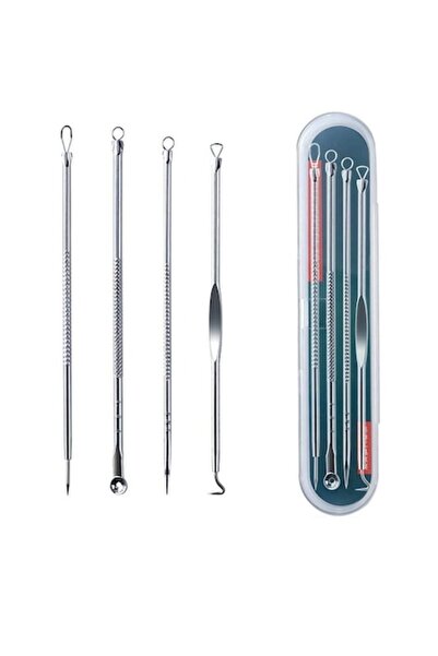 Merkie Set de 4 pensete pentru extragerea punctelor negre, comedoanelor, acne...