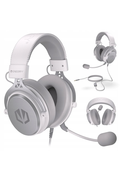Endorfy Căști cu fir Viro Onyx White, circumaurale, pentru gaming, albe