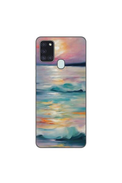 OEM Husa compatibila cu Samsung Galaxy A21s Silicon Gel Tpu Model Watercolor ...