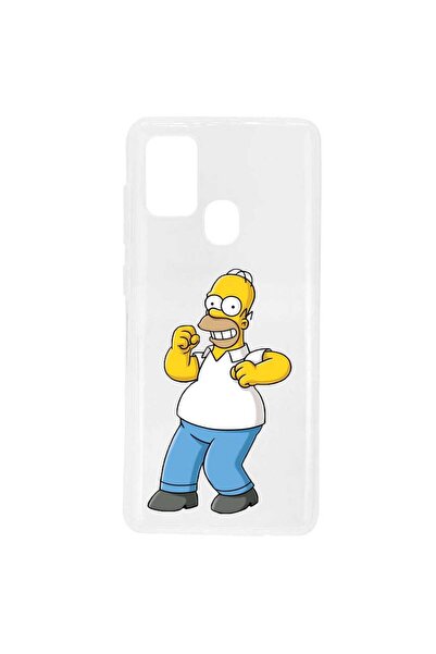 OEM Husa compatibila cu Samsung Galaxy A21s Silicon Transparenta Model Simpso...