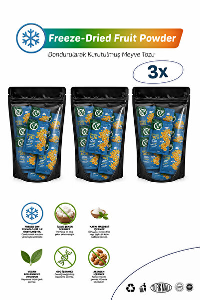 Kurutulmuş Meyve Tozu | Freeze Dry Pack 10'lu Portakal Tozu x 3 PAKET 150G