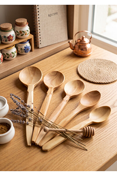 Home Trabzon Region Handmade Genuine Boxwood Spoon Set of 5