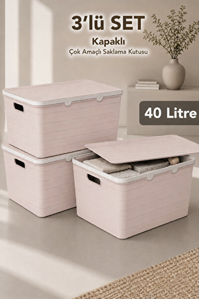 Meleni Home 3-Piece Decorative Storage Box - Bathroom Kitchen Organizer with ...