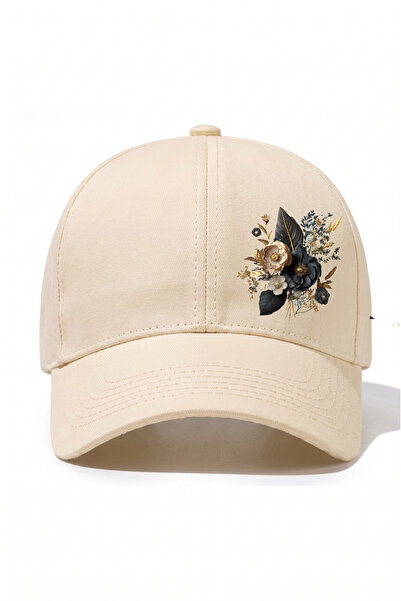 l'eivor Black Floral Printed Cotton Women's Hat
