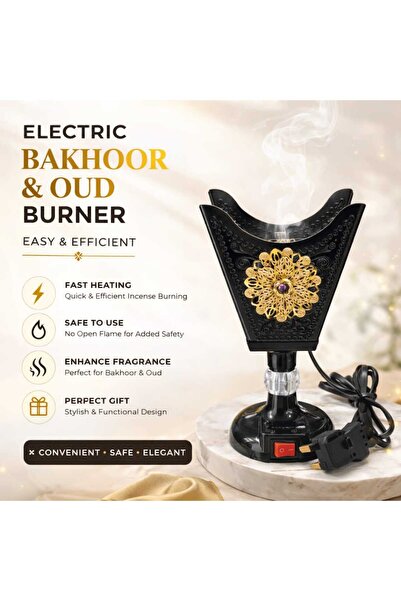 iqraafashion Electric Bakhoor Burner Oud Incense Burner Fast Heating Safe Use