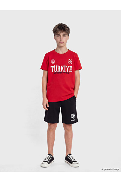 LC Waikiki Esvab • Modern & Distinctive Fıfa 2026 Printed Boys' Shorts Set