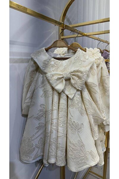 sunshine boutique15 Beige Dress for 4 to 8 Years - 7 Years, Length from Front...