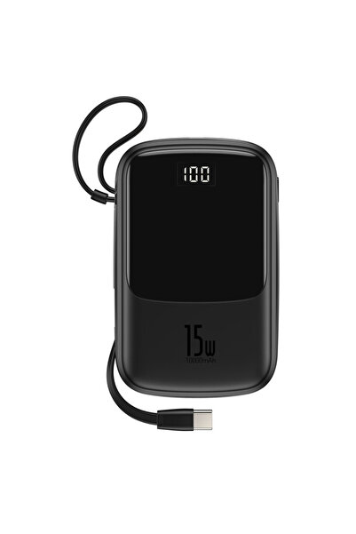 Baseus Baterie Externa Powerbank Qpow 10000mAh, 15W cu Cablu USB-C Integrat, ...