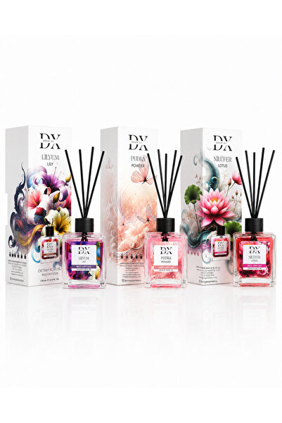 DX Perfumes Pachet DX Lily, Powder & Lotus Difuzor Cameră 3x110 ml, Aromă Rel...