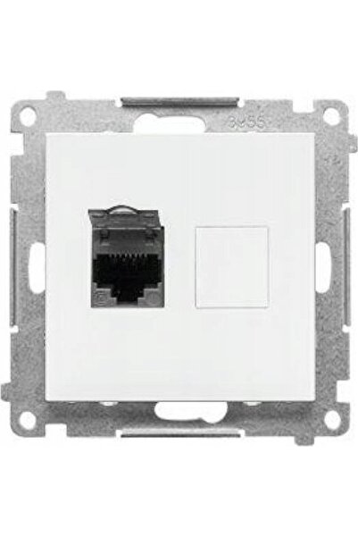 Kontakt-Simon Simon 55 Priză unică RJ45 categoria 6 ecranată cu obturator de ...