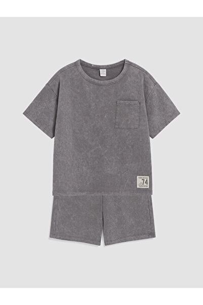 LC Waikiki Vizyon New Season Printed Boys' T-Shirt and Shorts Set