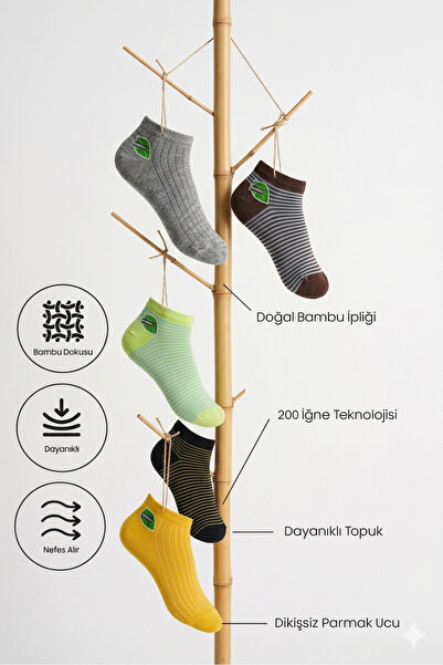 İpeksi Women's Bamboo Booties Seamless Colored Socks 5 Pack