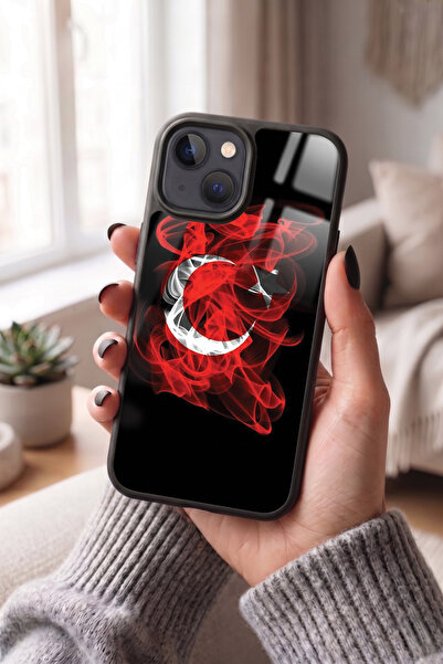 Snacase Apple iPhone 13 / 14 Uyumlu Türk Bayrağı Tasarımlı Parlak Premium Kılıf