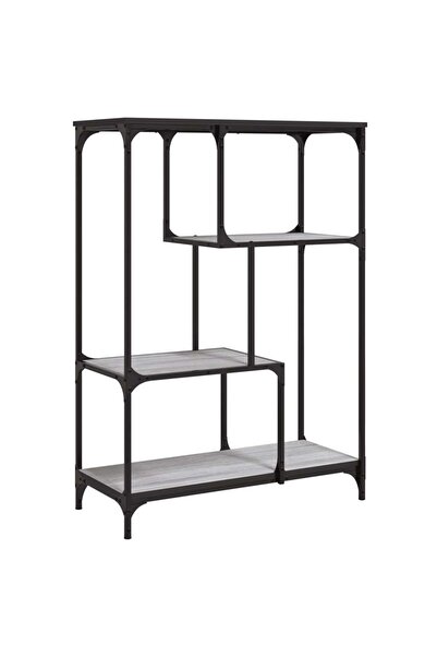 vidaxl Raft de cărți gri sonoma 81x36x115 cm lemn prelucrat/oțel