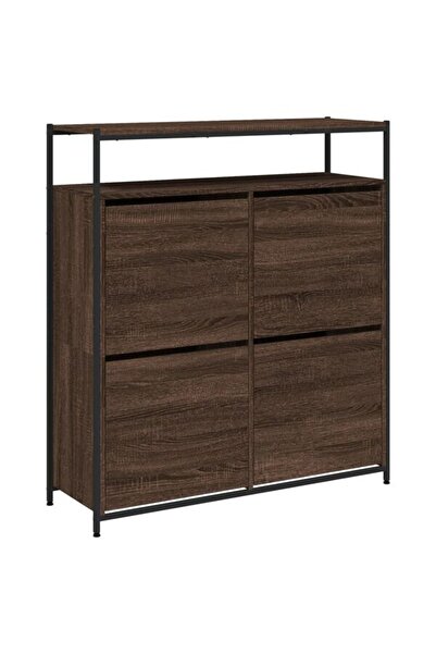 vidaxl Pantofar cu 4 sertare rabatabile, stejar maro, 100 x 34 x 112 cm