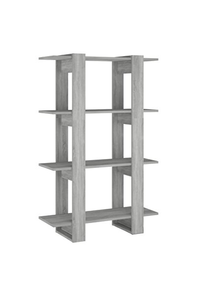 vidaxl Dulap de cărți/Separator de cameră gri sonoma 80x30x123,5 cm