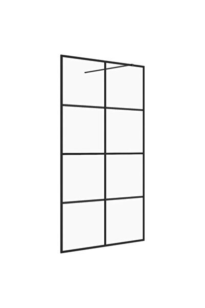 vidaxl Paravan de duș tip walk-in negru 140 x 95 cm, sticlă ESG transparentă