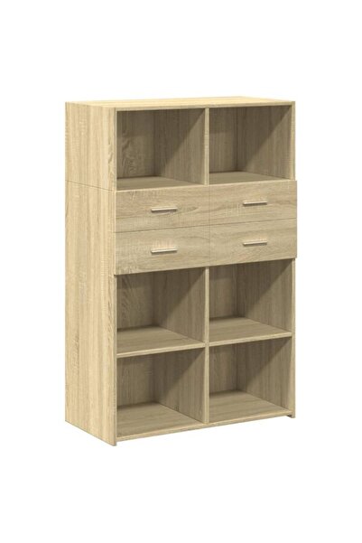 vidaxl Dulap înalt, stejar Sonoma, 80 x 42.5 x 124 cm, lemn prelucrat
