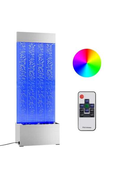 vidaxl Coloană de bule LED RGB din oțel inoxidabil/acrilic 110 cm