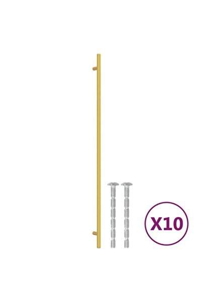 vidaxl Mânere de mobilier, 10 bucăți, aurii, 480 mm, oțel inoxidabil